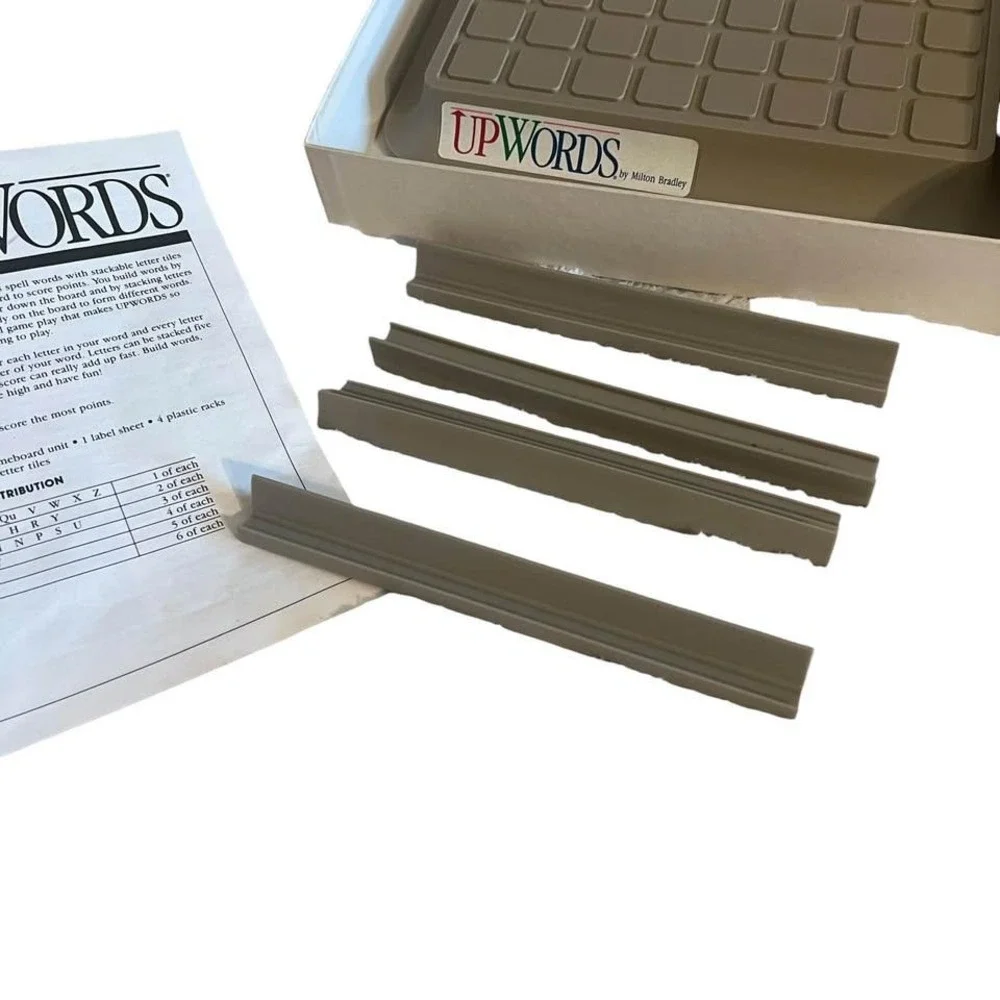 Upwords Board Game Milton Bradley Vintage COLLECTIBLE 1988 Complete 8x8 GRID